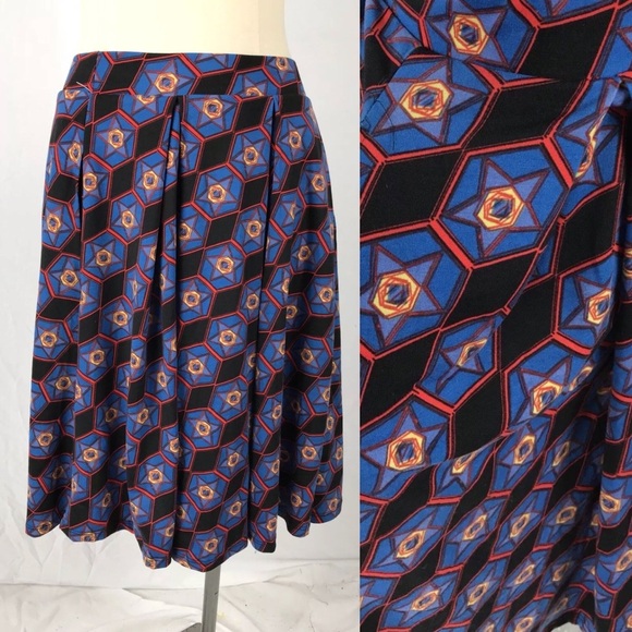 💸 LuLaRoe Madison Skirt Pockets Geometric Stars - Picture 1 of 7